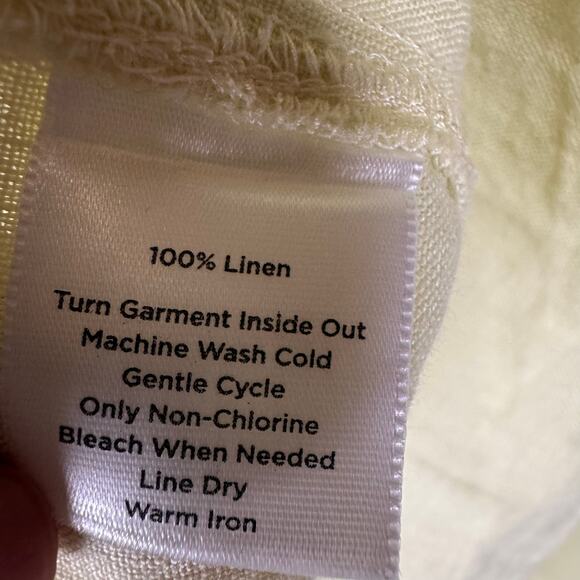 Talbots Womens Top 16W Celery Green Pure Irish Linen Button Up Classic Preppy - Picture 6 of 8